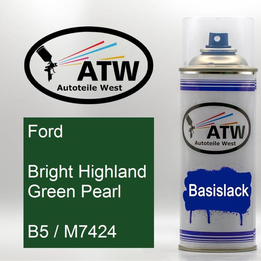 Ford, Bright Highland Green Pearl, B5 / M7424: 400ml Sprühdose, von ATW Autoteile West.